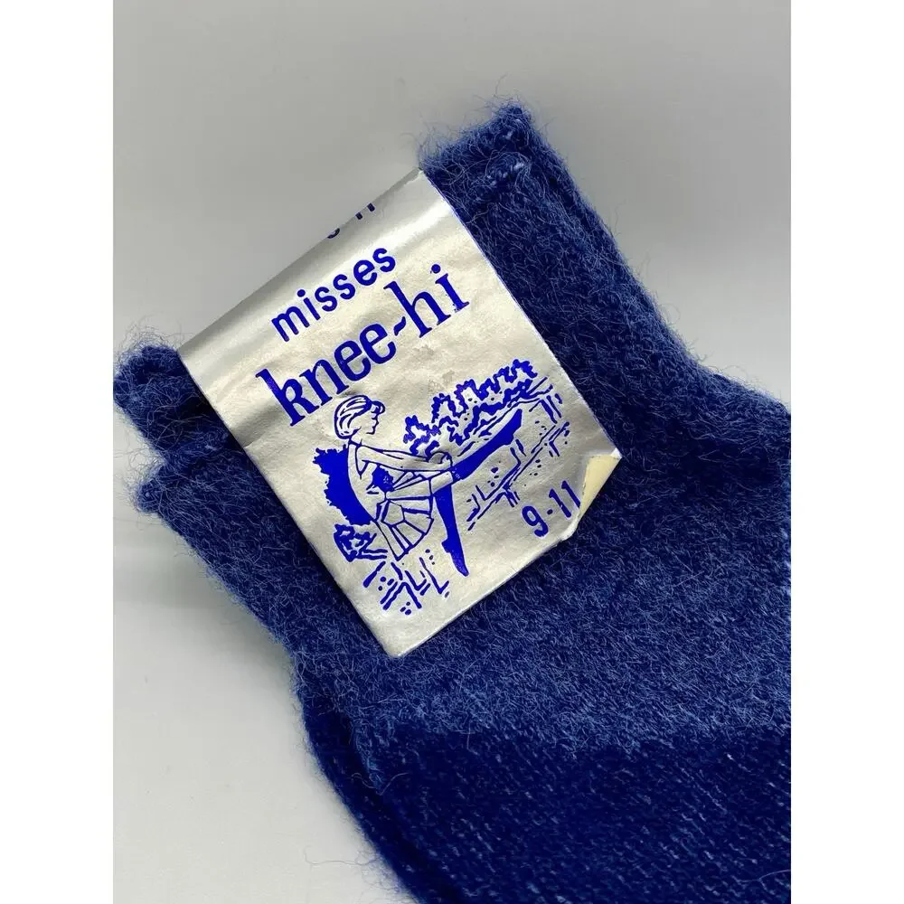 VTG Socks Misses Knee Hi 1960's 70's NOS 9-11 Colorful Hi Bulk Orlon Argyle